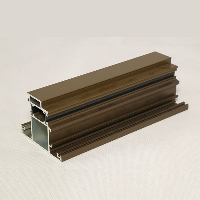 Customized Brown Sliding/Casement Windows Track Rail Aluminium