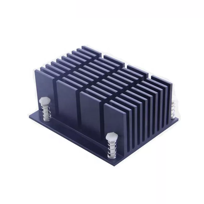 Navy Anodized Aluminum Heat Sink Customized CNC Milling Extrusion Profile