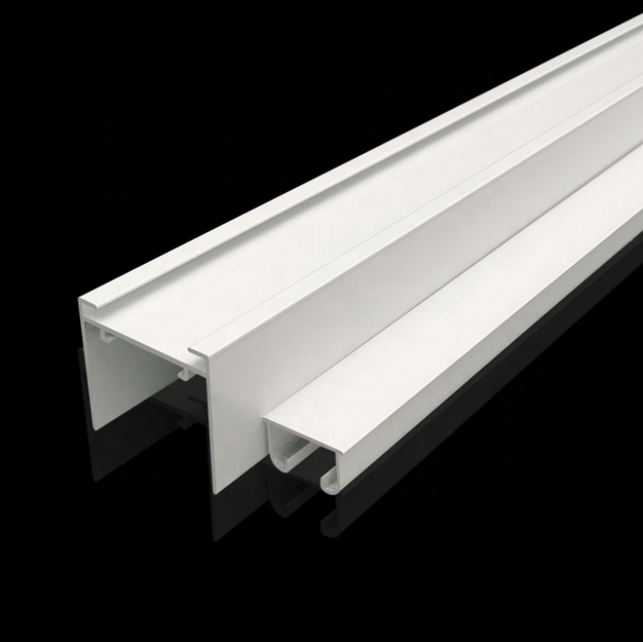 White Powder Painted Aluminum Extrusion Slideway Use Frame Profile