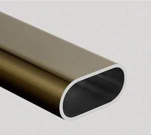 Bronze Anodized Oval Aluminum Extrusion Tube Profile Thickness 2mm