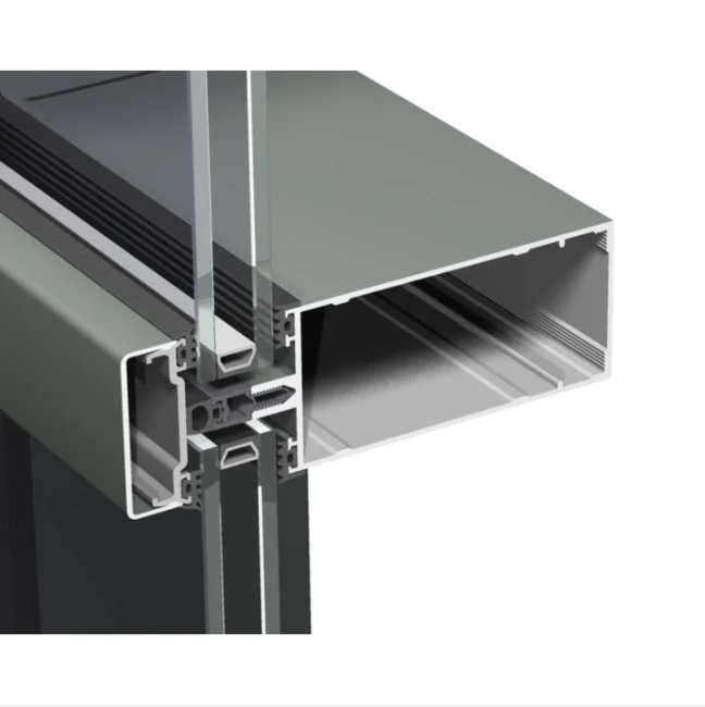 Aluminum Curtain Wall Visible Construction Frame Extruded Profile